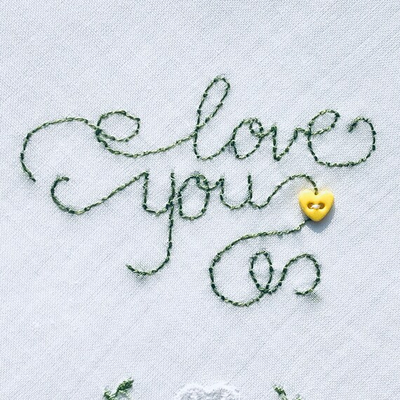 Love You ~ Swiss Cotton, Hand Embroidered, New Vi… - image 6