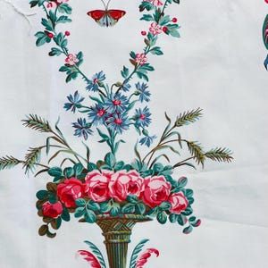 Laura Ashley Chintz Fabric: Fete Champetre Floral Print, 1993 Vintage Cotton (140 X 40 CM)