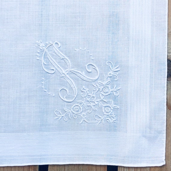 Monogrammed Handkerchief ~ R ~ Bridal, Wedding Ha… - image 10