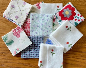Quadrados de algodão Laura Ashley 80 x 2”: tecido rústico vintage para patchwork e scrapbooking