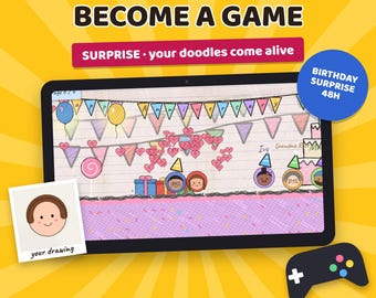 Personalized Birthday Video Game With Your Own Drawings