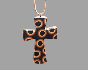 Bamboo Cross Necklace - Wood Cross Necklace - Resin Wood Cross - Man Cross Necklace -  Wooden Cross Pendant - Wood Art Cross - Gift For Man