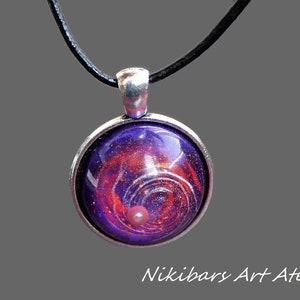 Galaxy Sphere Necklace Galaxy pendant Galaxy Sphere Necklace Cosmos Pendant Cosmos Necklace Resin Art Jewelry 3D Resin Necklace image 1