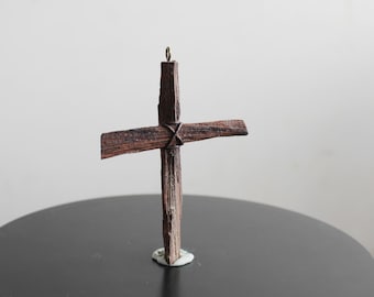 Rough Wood Cross - Drift Wood Cross Necklace - Man Cross Necklace - Cross Pendant - Wood Art Cross Necklace - Gift For Man - Wood Art Cross