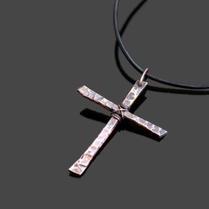 Rustic Cross Necklace, Copper Mens Cross Necklace,abstract Men Cross ...