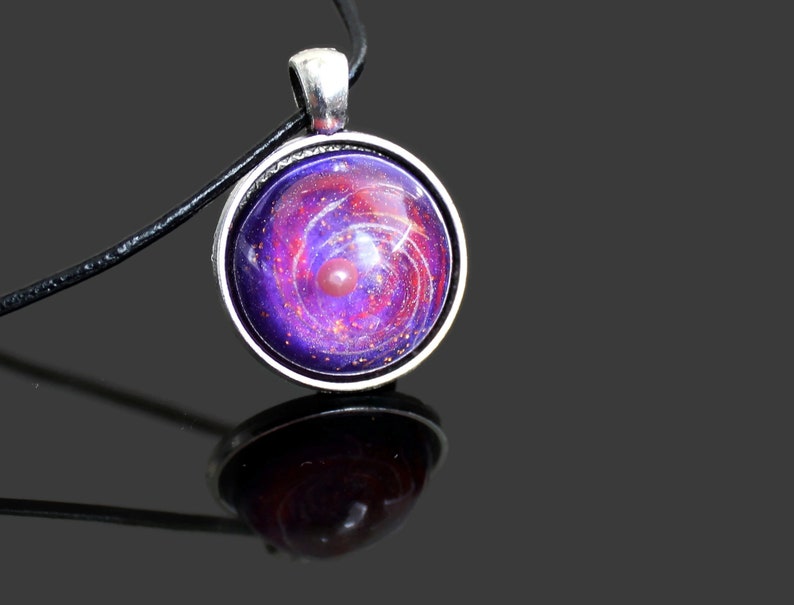 Galaxy Sphere Necklace Galaxy pendant Galaxy Sphere Necklace Cosmos Pendant Cosmos Necklace Resin Art Jewelry 3D Resin Necklace image 6