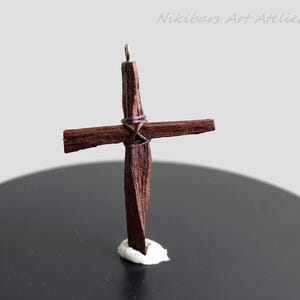 Ruw houten kruis - Drift Wood Cross Necklace - Man Cross Necklace - Cross Pendant - Wood Art Cross Necklace - cadeau voor de mens - Wood Art Cross