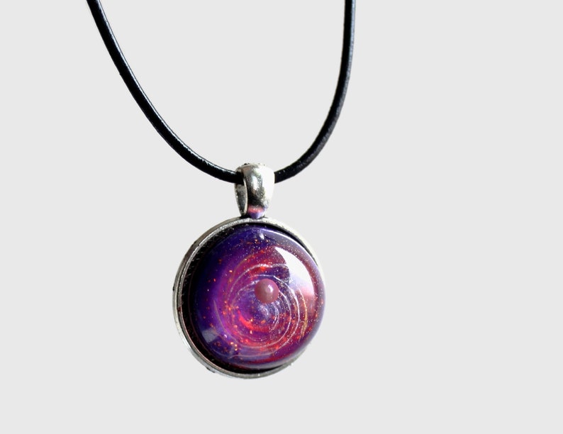 Galaxy Sphere Necklace Galaxy pendant Galaxy Sphere Necklace Cosmos Pendant Cosmos Necklace Resin Art Jewelry 3D Resin Necklace image 5