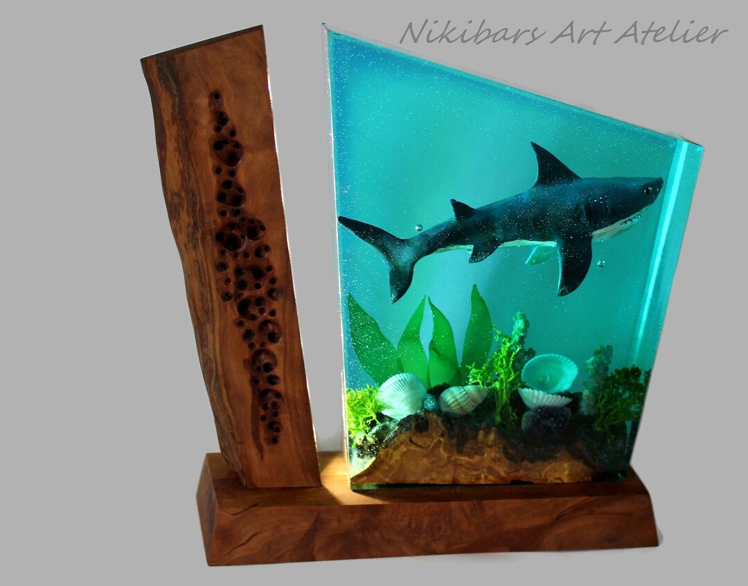 Shark Night Light Ambient Ocean Lamp Shark Diorama Seabed Etsy 日本