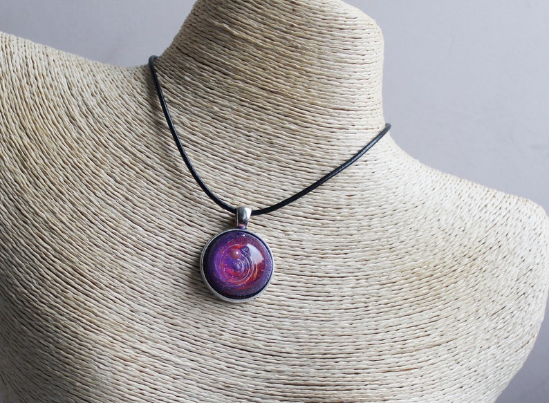 Galaxy Sphere Necklace Galaxy pendant Galaxy Sphere Necklace Cosmos Pendant Cosmos Necklace Resin Art Jewelry 3D Resin Necklace image 9