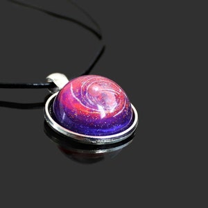 Galaxy Sphere Necklace Galaxy pendant Galaxy Sphere Necklace Cosmos Pendant Cosmos Necklace Resin Art Jewelry 3D Resin Necklace image 2