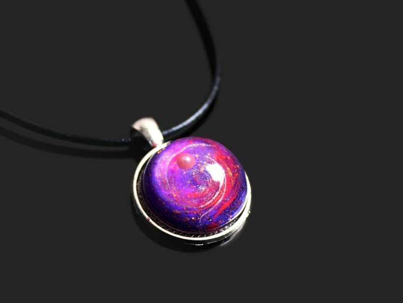 Galaxy Sphere Necklace Galaxy pendant Galaxy Sphere Necklace Cosmos Pendant Cosmos Necklace Resin Art Jewelry 3D Resin Necklace image 7