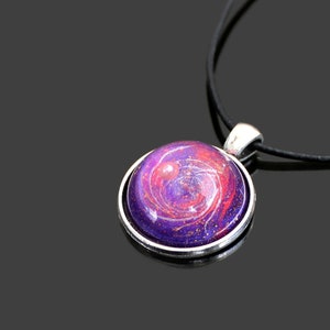 Galaxy Sphere Necklace Galaxy pendant Galaxy Sphere Necklace Cosmos Pendant Cosmos Necklace Resin Art Jewelry 3D Resin Necklace image 4