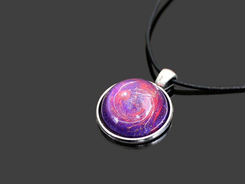 Galaxy Sphere Necklace Galaxy pendant Galaxy Sphere Necklace Cosmos Pendant Cosmos Necklace Resin Art Jewelry 3D Resin Necklace image 4