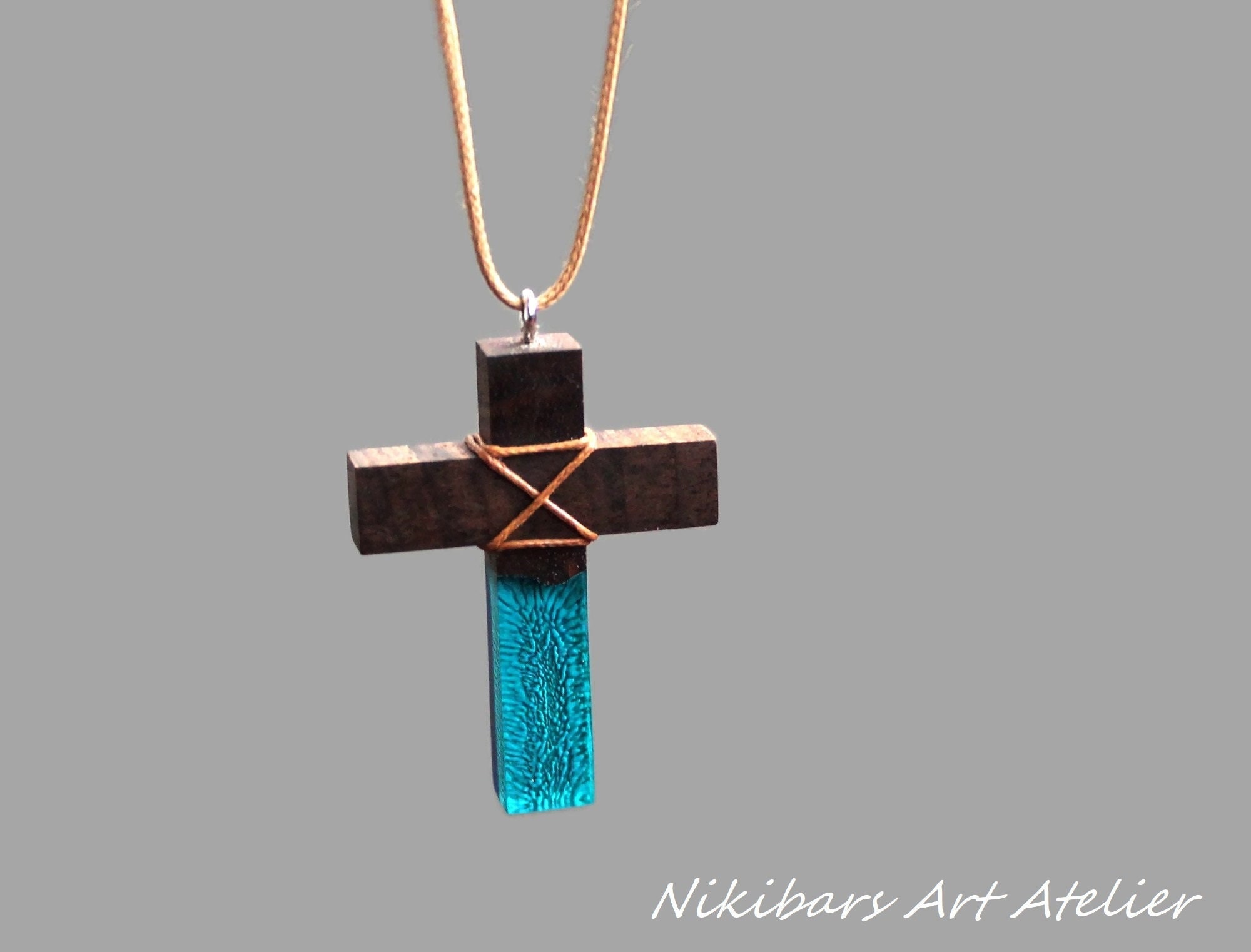 Resin cross best sale necklace