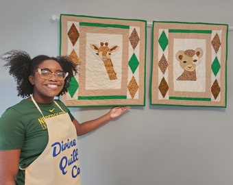 Baby Giraffe Quilted Wall Hanging