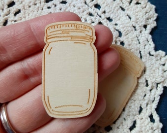 Set of 10 - Wood Mason Jar -Rustic Wedding Decor -Wood Confetti -Guestbook -Bridal Shower -Baby Shower