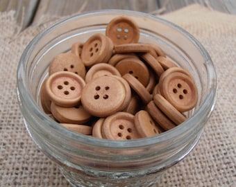 10 Wooden Buttons - Small