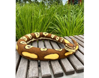 Needle Felted Royal Python: Handmade Wool Snake