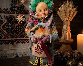 Poupée de Noël en coton Paraska