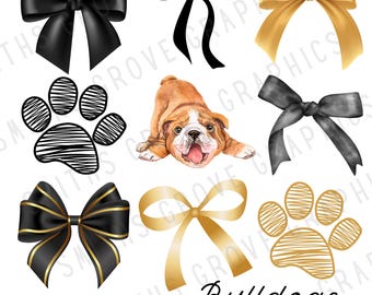 Black and Gold Bulldogs PNG: School Spirit Sublimation Design (Digital Download)