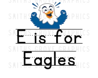 Blue Eagle Mascot PNG: School Spirit Sublimation Design (Digital Download