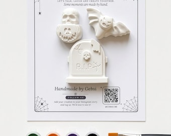 Halloween Paint Kit | DIY Spooky Tombstone Skull Bat Painting Kit