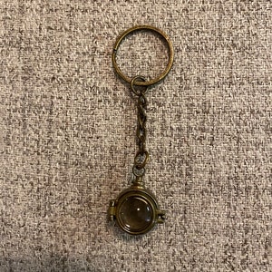 Middle India Handicrafts Porthole Keychain, Brass Porthole Keychain, Solid Brass Porthole Mirror Key Chain Nautical Ship Porthole Key Ring