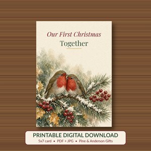 Our First Christmas Together Printable Card, 5x7 imagen 1