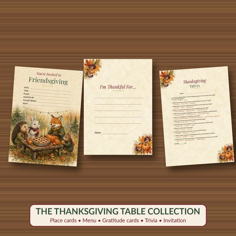 Thanksgiving Menu Card Printable, Fill-In Fall Dinner Menu, Autumn Table Decor 5x7 image 6