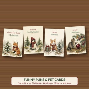 Printable Christmas Card Bundle, 24 Designs, 5x7 imagen 3