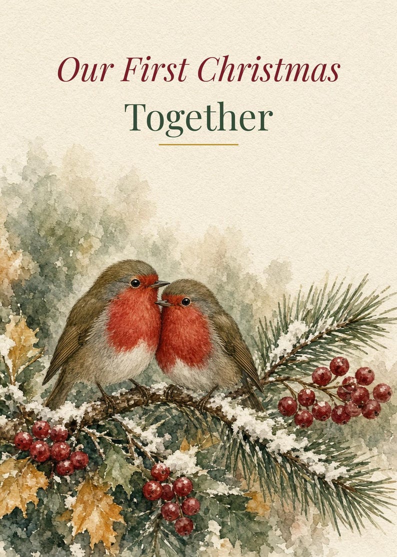 Our First Christmas Together Printable Card, 5x7 imagen 2