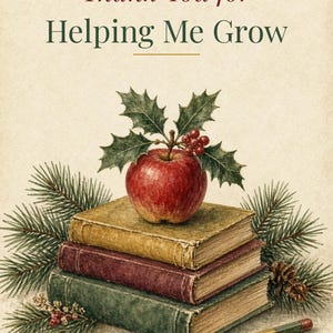 Thank You for Helping Me Grow Teacher Christmas Card, 5x7 image 2