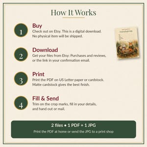 Friendsgiving Invitation Printable, Fill-In Fall Dinner Party Invite, Woodland 5x7 image 4