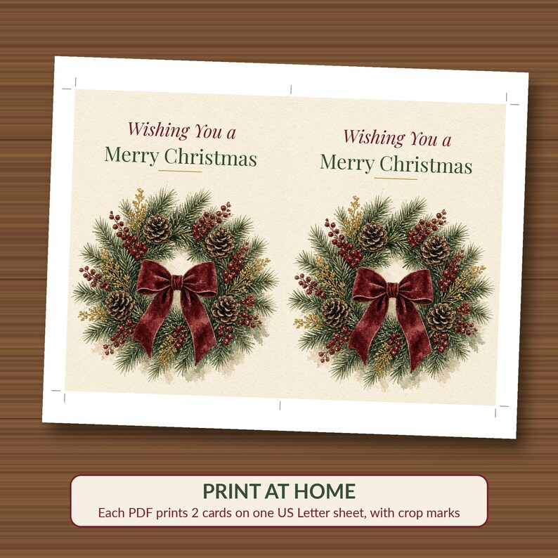 Printable Christmas Card Bundle, 24 Designs, 5x7 imagen 5