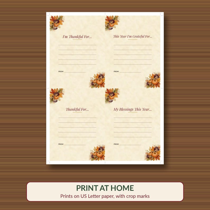 What Are You Thankful For Cards Printable, Thanksgiving Gratitude Game, Fall Activity image 3