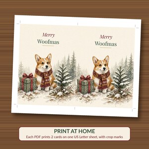 Pet Christmas Card Bundle Printable, 8 Dog, Cat & Farm Animal Pun Cards, Funny Pet Lover Holiday Cards, 5x7 Instant Download image 5