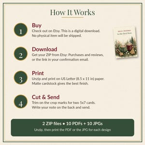 Coworker Christmas Card Bundle Printable, 10 Office Cards for Boss, Teacher, Nurse, Clients & Team, 5x7 Instant Download image 6
