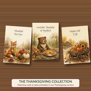 Funny Thanksgiving Card Printable, Gobble Til You Wobble Turkey Pun, 5x7 image 6
