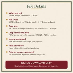 Coworker Christmas Card Bundle Printable, 10 Office Cards for Boss, Teacher, Nurse, Clients & Team, 5x7 Instant Download image 7