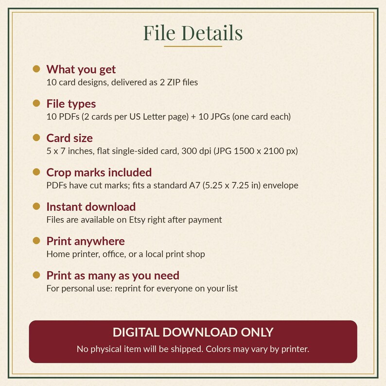 Coworker Christmas Card Bundle Printable, 10 Office Cards for Boss, Teacher, Nurse, Clients & Team, 5x7 Instant Download image 7