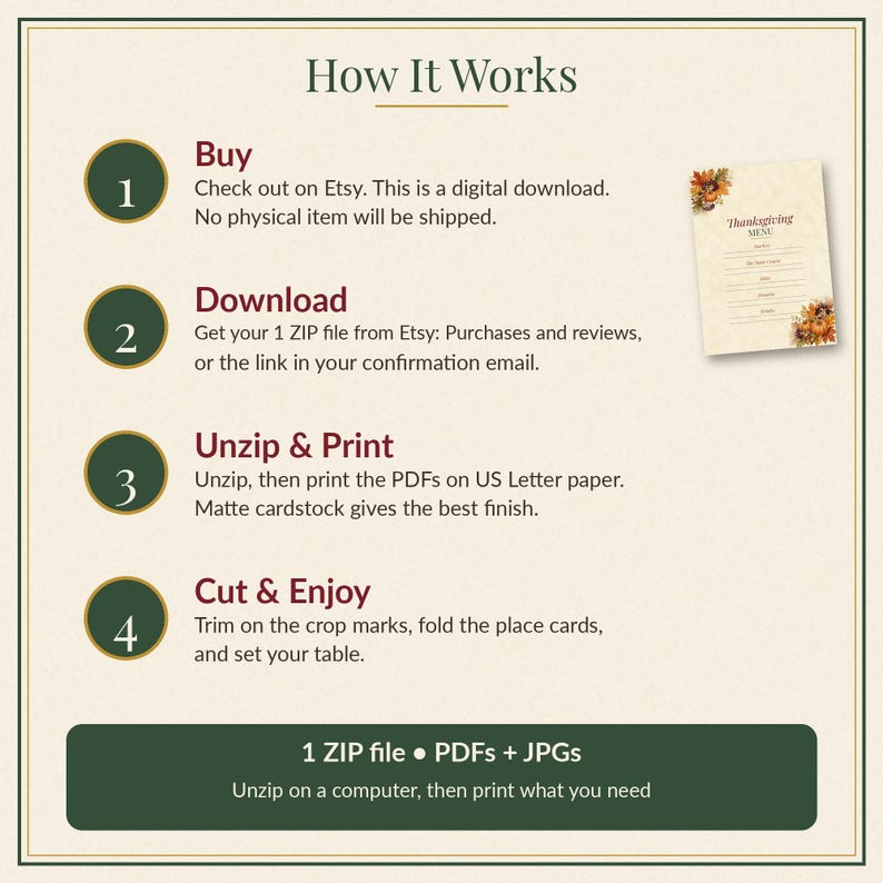 Thanksgiving Table Decor Printable Set, Place Cards, Menu, Gratitude Cards, Trivia, Invitation image 4