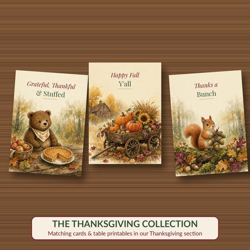 Teacher Thanksgiving Card Printable, Thankful for a Great Teacher, Squirrel 5x7 image 6