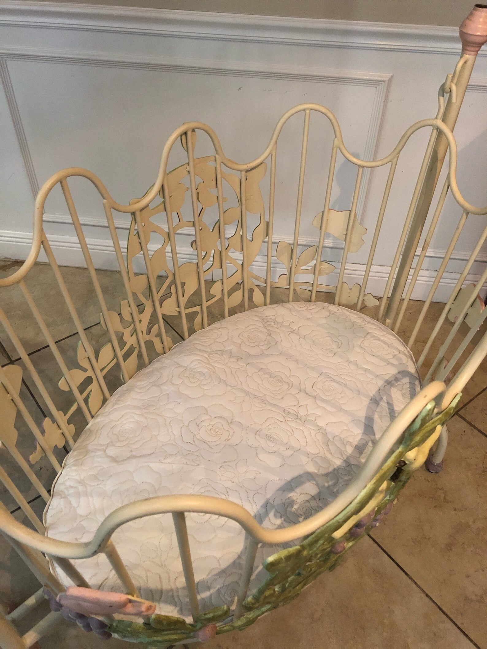 Garden Themed Iron Cradle Etsy