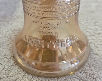 Anchor Hocking Liberty Bell Bank 1976 Bicentennial Carnival Glass Marigold