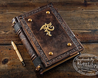 Horus Eye Leather Journal: Large 8x10 Inches, 500 Pages, Hand-Toned Brown Leather