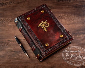 Horus Eye Leather Journal: Large 8x10 Inches, 500 Pages, Hand-Toned Brown Leather