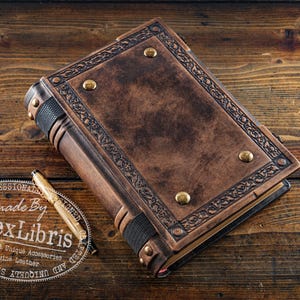 Elegant Medieval Leather Journal: Large 8 x 10 Inches, 500 Blank Pages - Journey into the Past, Perfect for Writing, Sketching