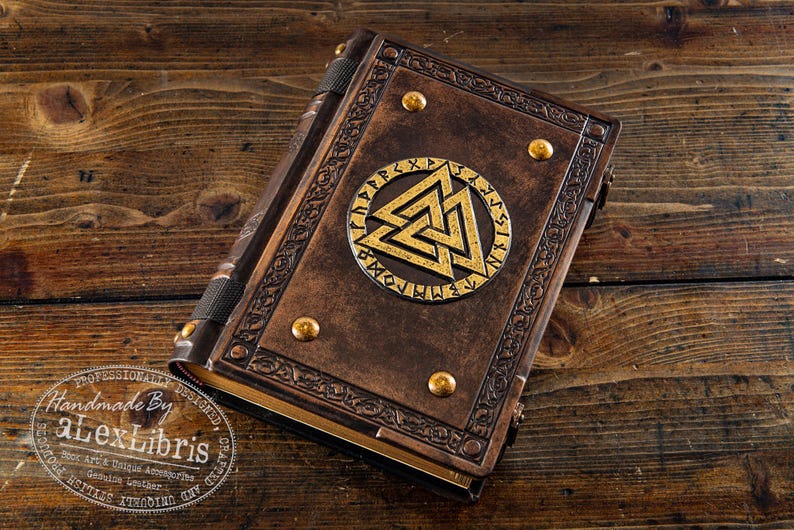Valknut Leather Journal: Large Norse Pagan Book of Shadows image 4