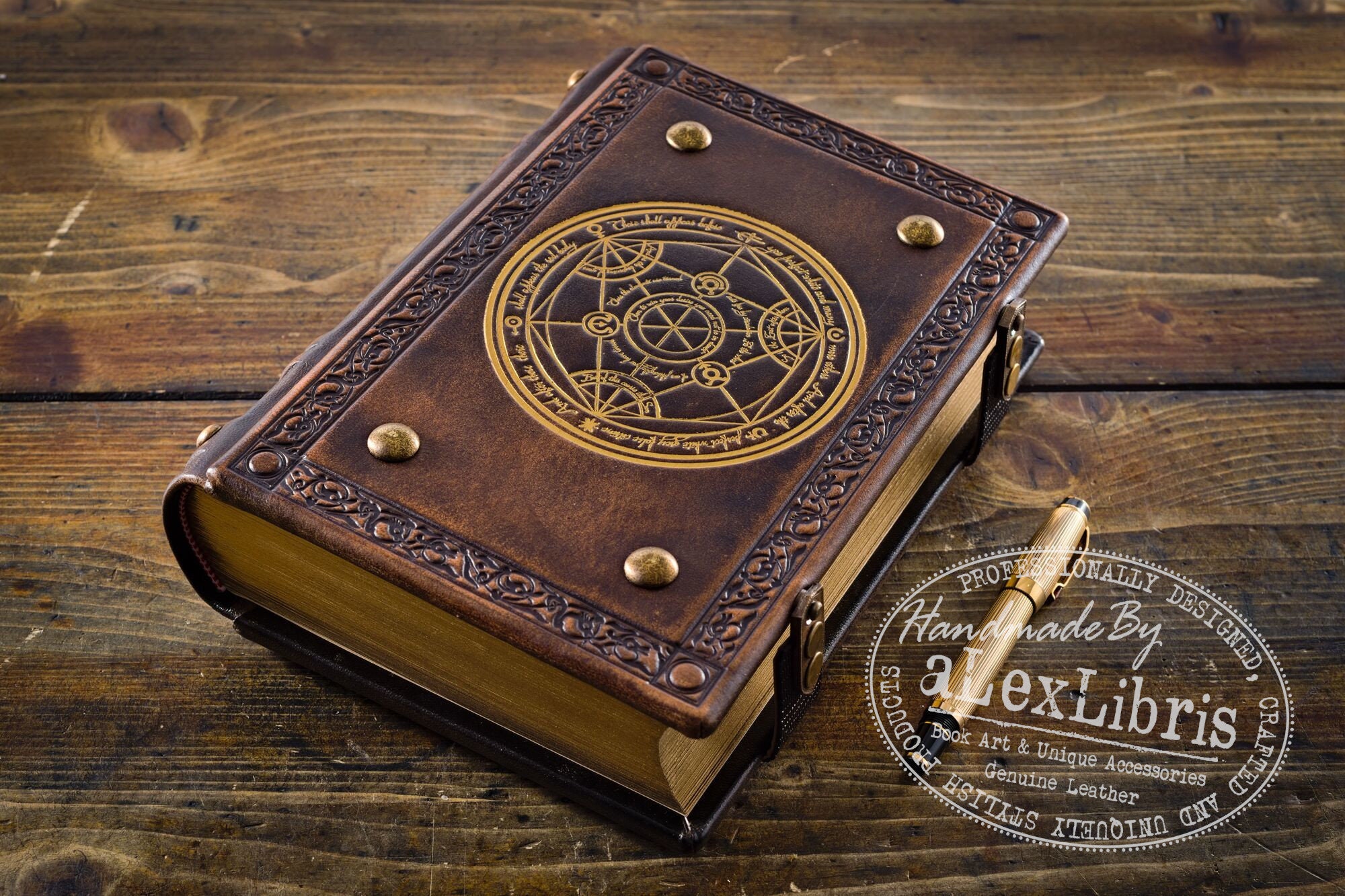 Pentagram Leather Journal: Large 7.5 X 10 Inches, 600 Blank Pages  Unleashing the Power of the Elements 